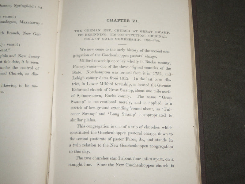 1882 A MONOGRAPH OF THE NEW GOSCHENHOPPEN AND GREAT SWAMP BOOK - KD 4945