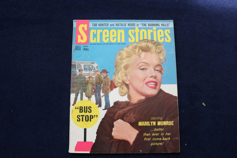 1956 AUGUST SCREEN STORIES MAGAZINE - MARYLIN MONROE COVER - E 12826