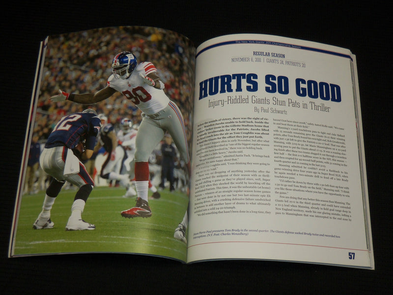 2012 DEJA BLUE THE NEW YORK GIANTS 2011 CHAMPIONSHIP SEASON BOOK - R 725R