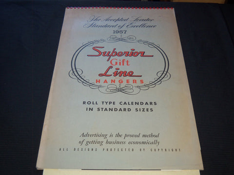 1957 SUPERIOR GIFT LINE HANGERS CALENDAR SALESMAN SAMPLE SHEETS BOOK - C 7