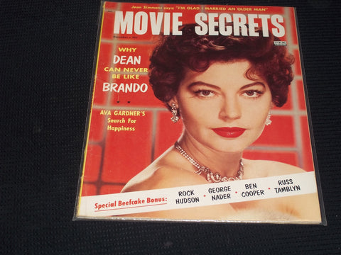 1955 DECEMBER MOVIE SECRETS MAGAZINE - AVA GARDNER COVER - E 13231