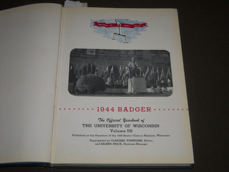 1944 THE BADGER UNIVERSITY OF WISCONSIN YEARBOOK - MADISON WI - PHOTOS - YB 1252