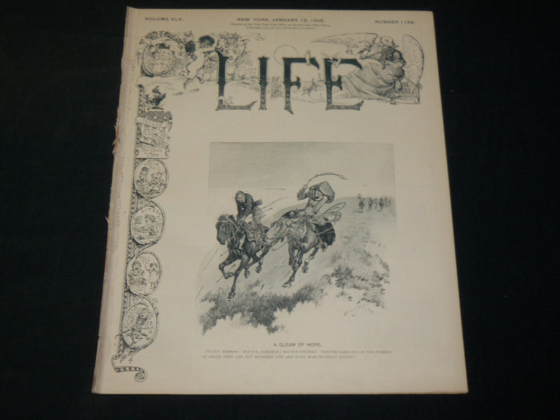 1905 JANUARY 12 LIFE MAGAZINE - REMINGTON - JAMES M. FLAGG ILLUS. - B 4589W