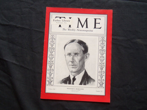 1928 OCTOBER 1 TIME MAGAZINE - WISCONSIN'S ALEXANDER MEIKLEJOHN - T 177