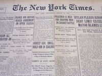 1921 AUGUST 10 NEW YORK TIMES - LAGUARDIA SEEKS A TRIPLE ALLIANCE - NT 5493