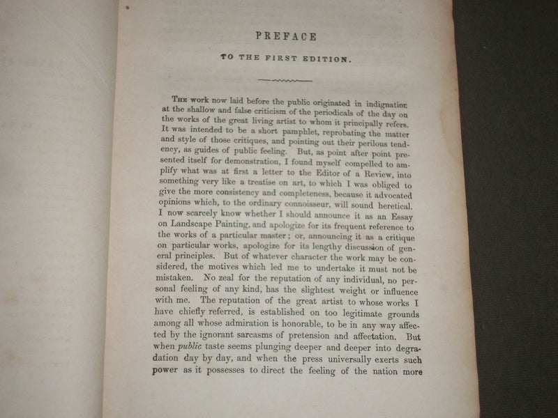 1855 MODERN PAINTERS BY A GRADUATE OF OXFORD VOLUME NO. 1 - NEW YORK - KD 4548