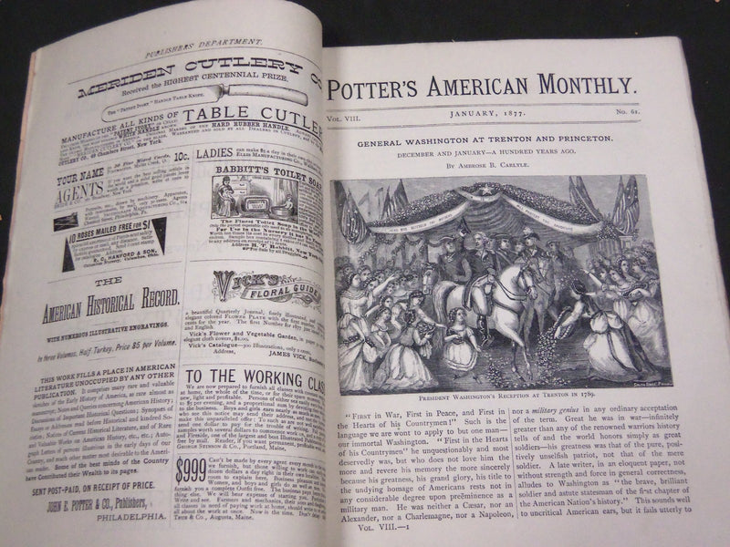 1877 POTTER'S AMERICAN MONTHLY ILLUSTRATED MAGAZINE LOT OF 11 ISSUES - WR 188