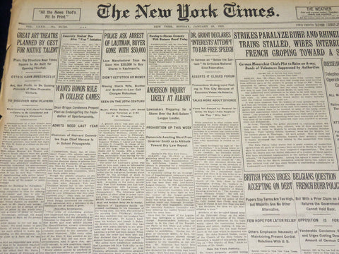 1923 JANUARY 29 NEW YORK TIMES - GREAT ART THEATRE PLANNED BY GEST - NT 7898