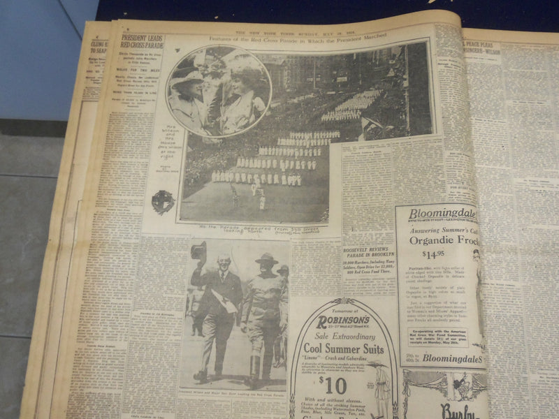 1918 MAY 19 NEW YORK TIMES-PEACE PLANS INSINCERE, WILSON TELLS RED CROSS-NT 8195