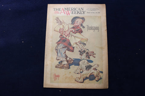 1950 NOVEMBER 19 AMERICAN WEEKLY MAGAZINE - THANKSGIVING COVER - E 22665