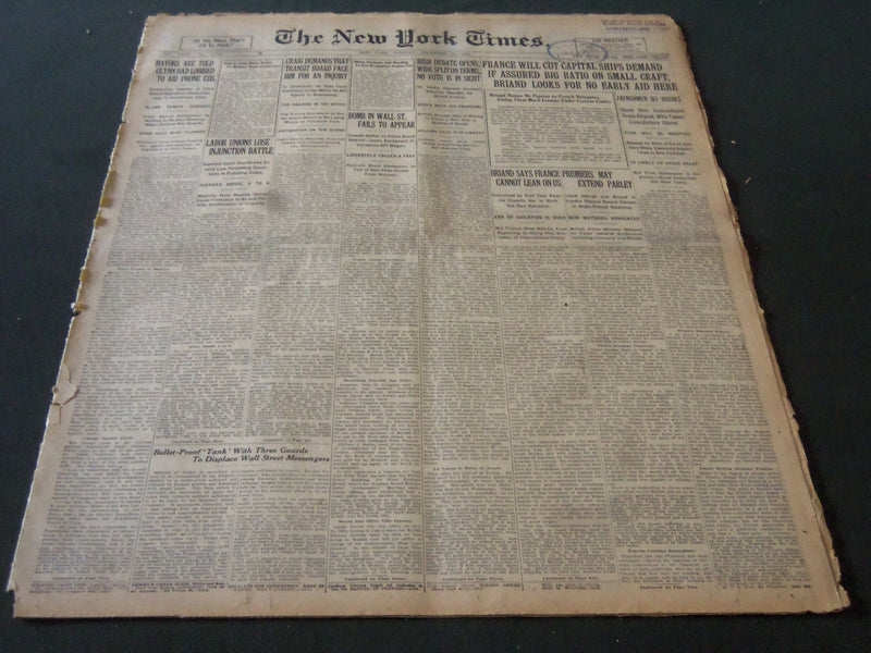 1921 DECEMBER 20 NEW YORK TIMES - FRANCE WILL CUT CAPITAL SHIPS DEMAND - NT 6144