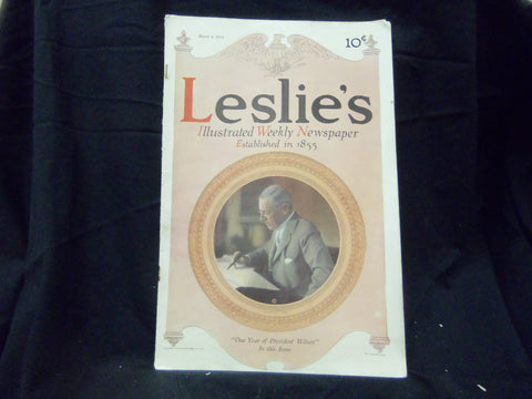 1914 MARCH 5 LESLIE'S WEEKLY MAGAZINE - ONE YEAR OF PRESIDENT WILSON - ST 1267