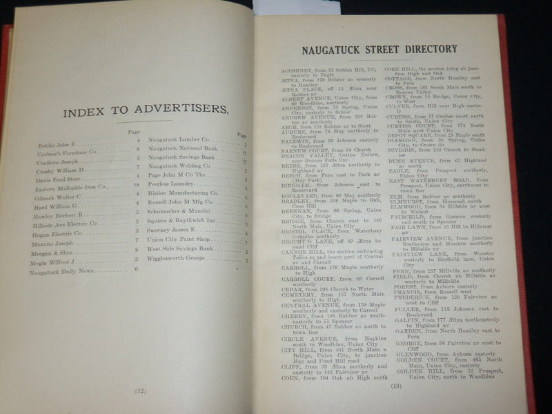1921 NAUGATUCK DIRECTORY BOOK - CONNECTICUT - NICE ADS - KD 6352
