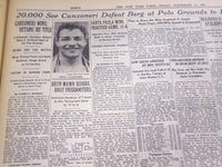 1931 SEPT 11 NEW YORK TIMES 20,000 CANZONERI DEFEAT BERG POLO GROUNDS - NT 5027