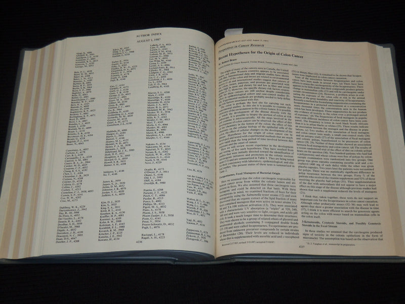 1987 JULY-AUGUST CANCER RESEARCH MAGAZINE BOUND VOLUME - 4 ISSUES - KD 6132O