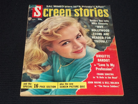 1959 AUGUST SCREEN STORIES MAGAZINE - SANDRA DEE FRONT COVER - E 15895
