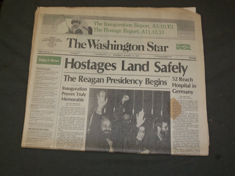 1981 JAN 21 THE WASHINGTON STAR NEWSPAPER - HOSTAGES RETURN FROM IRAN - NP 3212