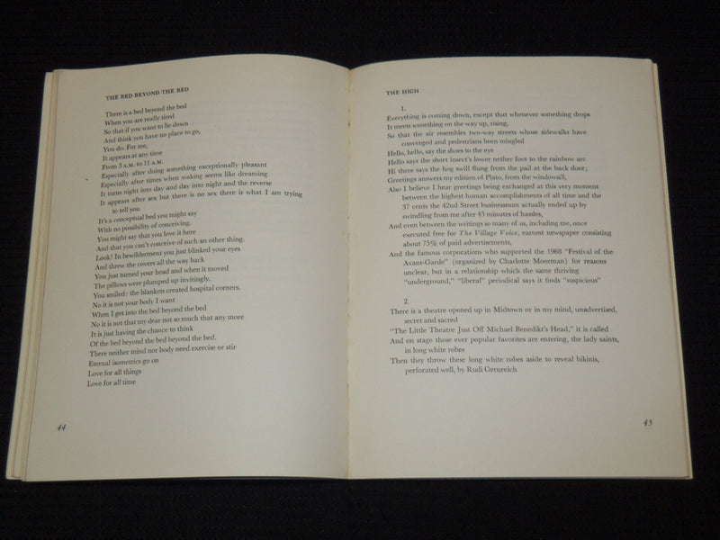 1970 SKY - POEMS SOFTCOVER BOOK BY MICHAEL BENEDIKT - J 7385