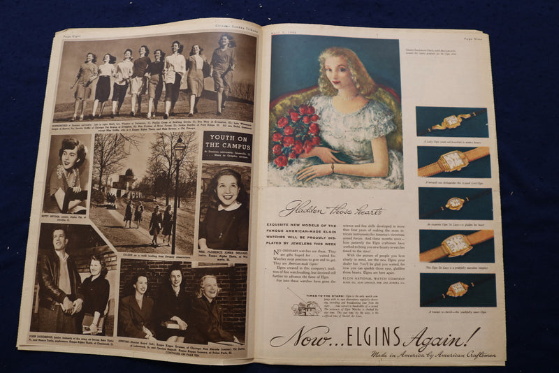 1946 APRIL 7 CHICAGO TRIBUNE MAGAZINE - MARTHA VICKERS COVER - E 22830