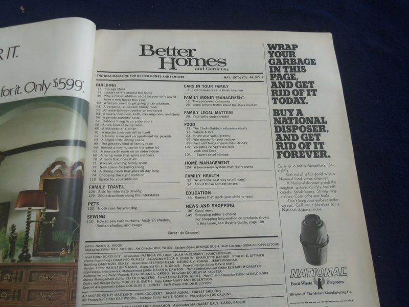 1970 MAY BETTER HOMES AND GARDENS MAGAZINE - NICE COVER, PHOTOS & ADS - ST 4628T