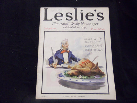 1915 NOVEMBER 25 LESLIE'S WEEKLY MAGAZINE - I OUGHT TO BE THANKFUL - ST 1350