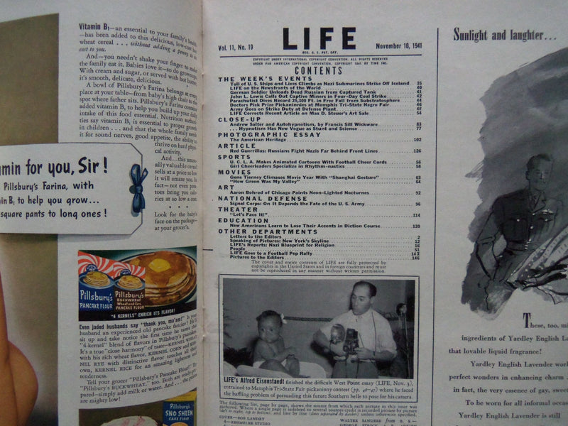 1941 NOVEMBER 10 LIFE MAGAZINE - GENE TIERNEY - L 260