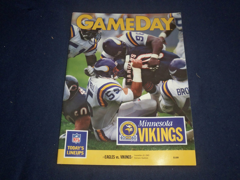 1989 NOV 19 GAMEDAY MAGAZINE - MINN. VIKINGS AT PHILADELPHIA EAGLES - ST 5152S