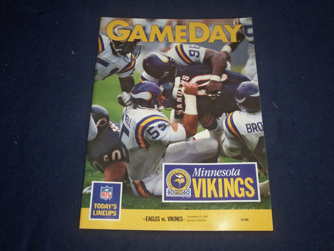 1989 NOV 19 GAMEDAY MAGAZINE - MINN. VIKINGS AT PHILADELPHIA EAGLES - ST 5152S