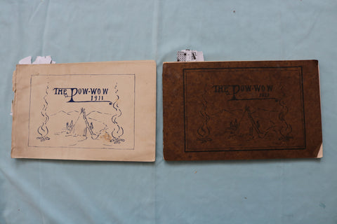 1911-1913 THE POW-WOW CALDWELL HIGH SCHOOL YEARBOOK - IDAHO - LOT OF 2 - K 2580