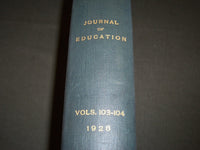 1926 JANUARY-DECEMBER JOURNAL OF EDUCATION BOUND VOLUME - COMPLETE YEAR - R 894