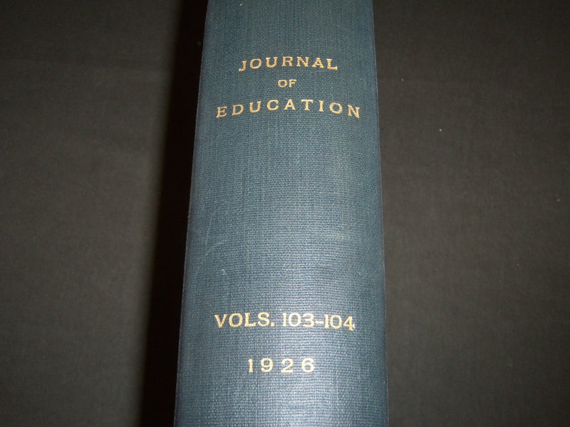 1926 JANUARY-DECEMBER JOURNAL OF EDUCATION BOUND VOLUME - COMPLETE YEAR - R 894