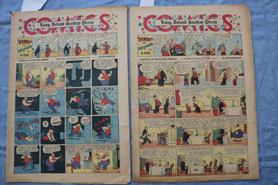 1936 LONG ISLAND SUNDAY PRESS NEWSPAPER COLOR COMICS - LOT OF 2 - NP 9227