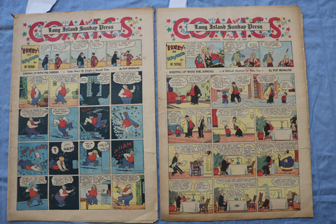1936 LONG ISLAND SUNDAY PRESS NEWSPAPER COLOR COMICS - LOT OF 2 - NP 9227