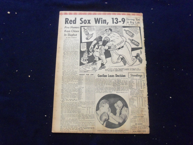 1958 JUNE 19 BOSTON RECORD AMERICAN NEWSPAPER - ELIZABETH TAYLOR - NP 6267