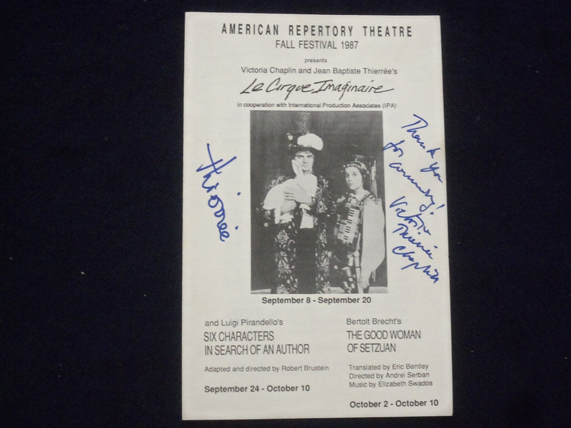 1987 LE CIRQUE IMAGINAIRE PROGRAM - VICTORIA CHAPLIN SIGNED - J 9720
