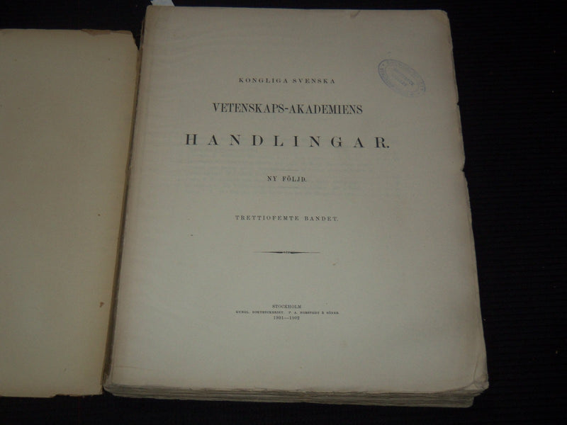 1877-1903 KONGLIGA SVENSKA SWEDISH VETENSKAPSAKADEMIENS VOLUMES LOT OF 8