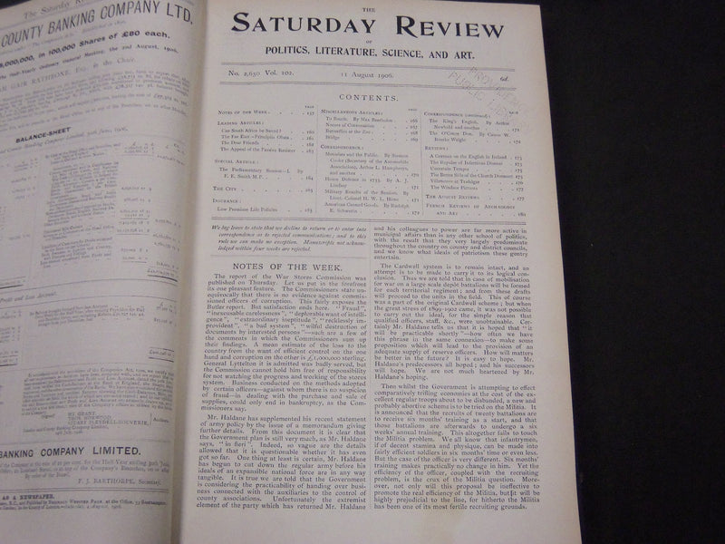 1906 SATURDAY REVIEW 2 BOUND VOLUMES - COMPLETE YR- PUBLISHED IN LONDON - R 1092