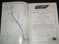 1952 STEVEWAY FARMS ABERDEEN-ANGUS BREEDERS' ANNUAL CATTLE SALE CATALOG - J 9229