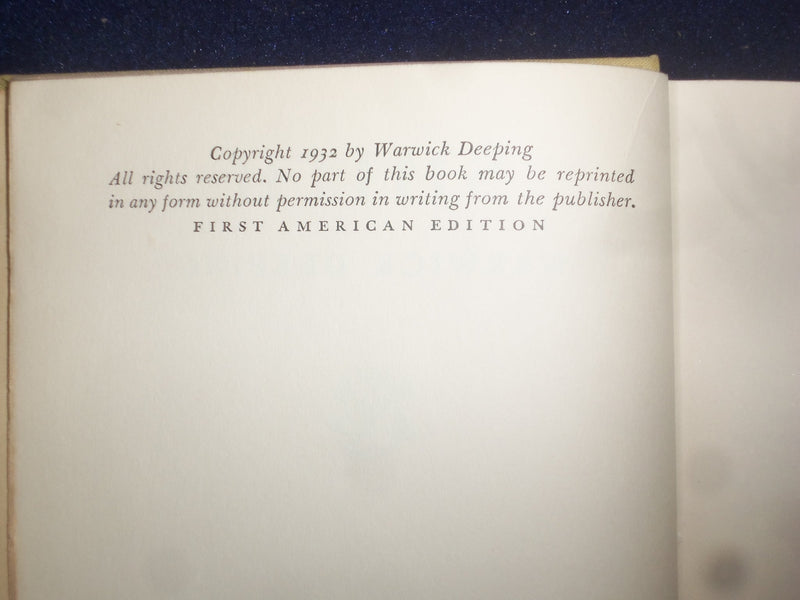 1932 SMITH HARDCOVER BOOK BY WARWICK DEEPING - KD 9068