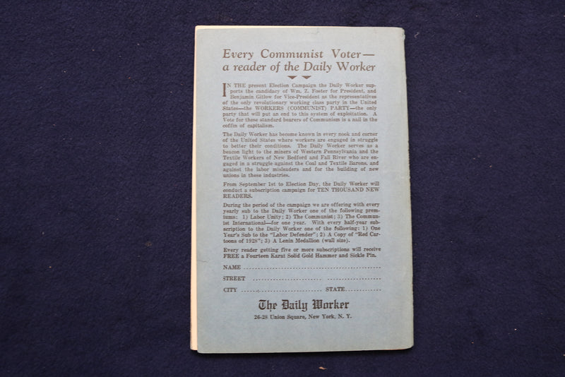 1928 SEPTEMBER THE COMMUNIST MONTHLY PERIODICAL - K 471