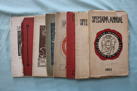 1911-1925 PATTERSON, NJ HIGH SCHOOL - SPECTATOR MAGAZINES - LOT OF 8 - K 3349