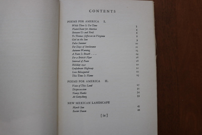 1942 PLAIN - CHANT FOR AMERICA HARDCOVER BOOK BY KATHERINE CHAPIN - KD 9610