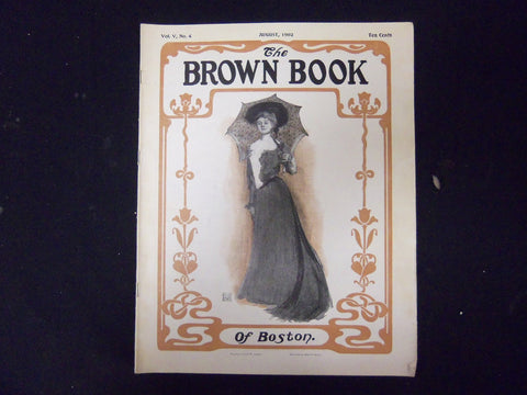 1902 AUGUST THE BROWN BOOK OF BOSTON MAGAZINE-ILLUS COVER & STORIES - ST 3966