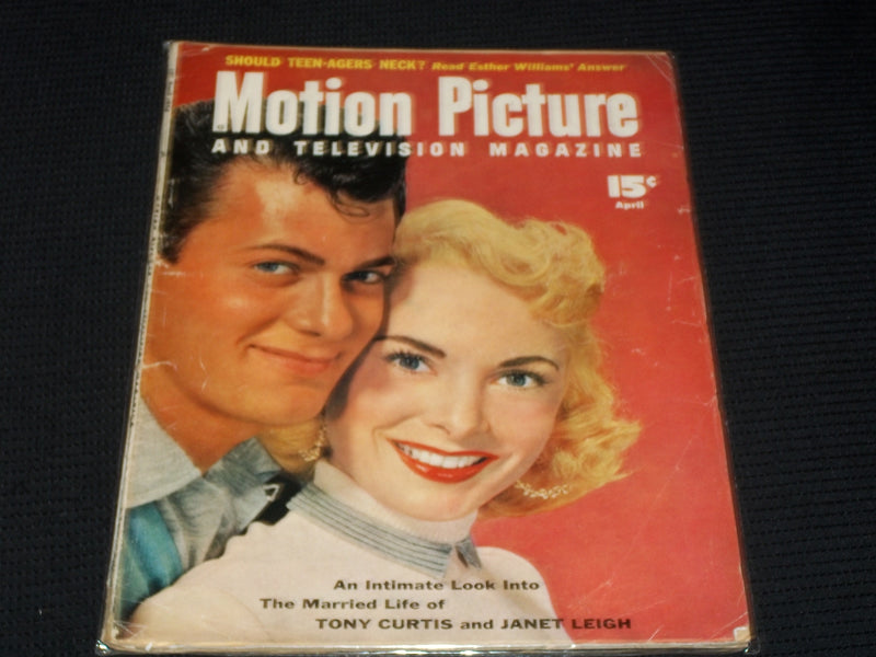 1954 APRIL MOTION PICTURE MAGAZINE - JANET LEIGH & TONY CURTIS COVER - E 1474