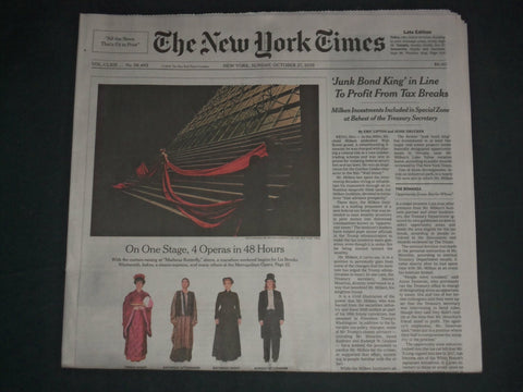 2019 OCTOBER 27 NEW YORK TIMES - ON ONE STAGE, 4 OPERAS IN 48 HOURS