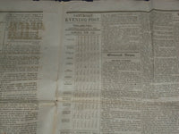 1854 JAN 7 THE SATURDAY EVENING POST NEWSPAPER -CHRISTMAS BY H.B. STOWE- NP 5060