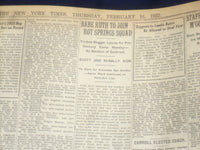 1922 FEBRUARY 16 NEW YORK TIMES - WORLD COURT OPENS IN HAGUE PALACE - NT 9014