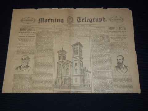 1891 APRIL 15 MORNING TELEGRAPH NEWSPAPER - LINCOLN'S DEATH 26TH ANNIV- NP 2152C