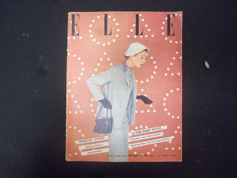 1954 APRIL 5 FRENCH ELLE MAGAZINE - NICE COVER, PHOTOS & ADS - ST 4081