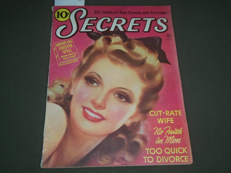1941 AUGUST SECRETS MAGAZINE - GREAT COVER - NICE PHOTOS- SP 7191